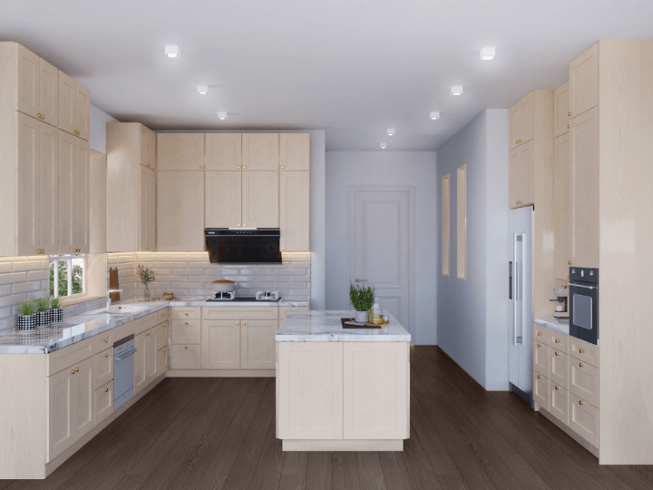 Noble Honey Wheat Shaker Kitchen Cabinets