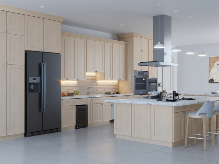 Noble Honey Wheat Shaker Kitchen Cabinets