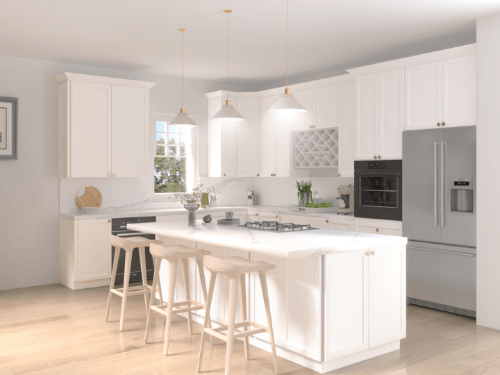 Opulent White Shaker Kitchen Cabinets